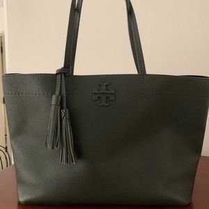 Tory Burch McGraw Boxwood Leather Tote
